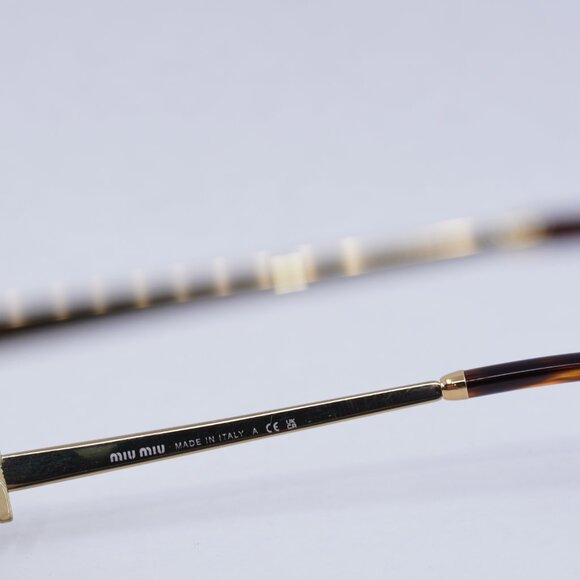 🕶️ New Miu Miu MU54ZS 7OE09Z Sunglasses - Brass Gold Frame, Dark Brown Lenses - Picture 8 of 12